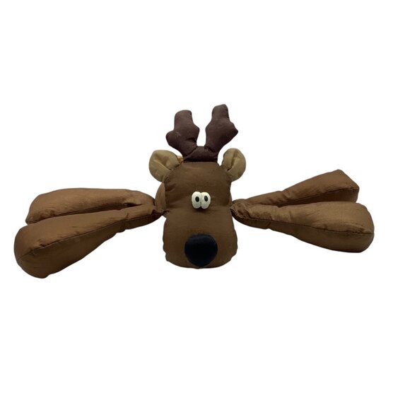 Vtg Rodney Reindeer Plush Stuffed Animal Hallmark Nylon 17" Parachute Material - Picture 1 of 6